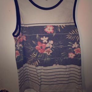 Men’s White/Floral Print Tank
